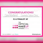 Certificate: Cara Maitland - finalist at the Official Makeup Awards 2018.