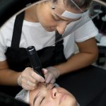 A student transitioning from Microblading to Machine at Cosmetic Tattoo Clinic. 