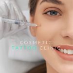 Close-up of smiling client receiving hydrating treatment.